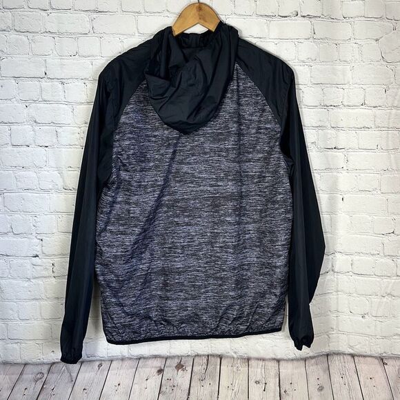 CALLAWAY Mens M Windbreaker Long Sleeve Jacket GRAY BLACK Hooded Zip Golf - Picture 4 of 8